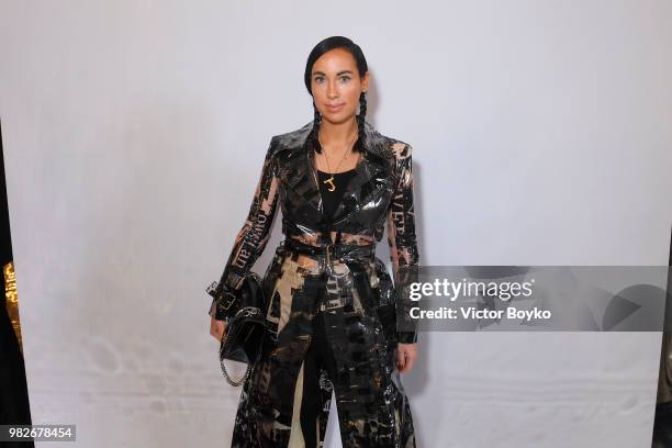 Julia Lang attends the Balmain Menswear Spring/Summer 2019 show as part of Paris Fashion Week on June 24, 2018 in Paris, France.