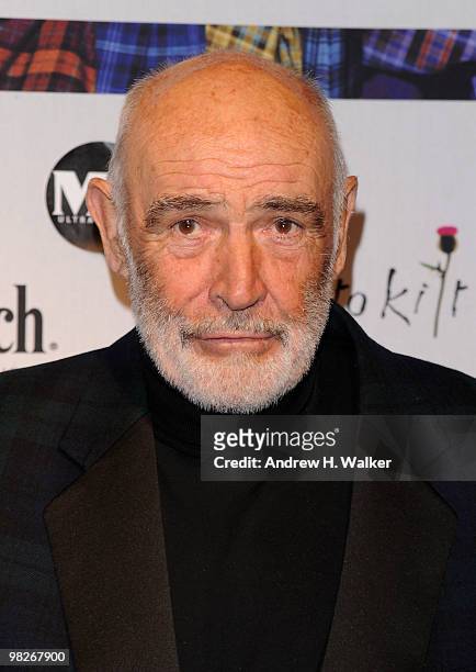 Sir Sean Connery attends the 8th annual "Dressed To Kilt" Charity Fashion Show presented by Glenfiddich at M2 Ultra Lounge on April 5, 2010 in New...