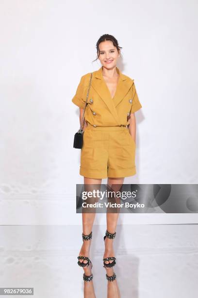 Virginie Ledoyen attends the Balmain Menswear Spring/Summer 2019 show as part of Paris Fashion Week on June 24, 2018 in Paris, France.