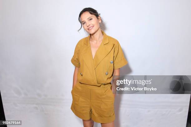 Virginie Ledoyen attends the Balmain Menswear Spring/Summer 2019 show as part of Paris Fashion Week on June 24, 2018 in Paris, France.