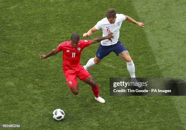 Panama's Armando Cooper and England's John Stones battle for the ballbattle for the ball during the FIFA World Cup Group G match at the Nizhny...