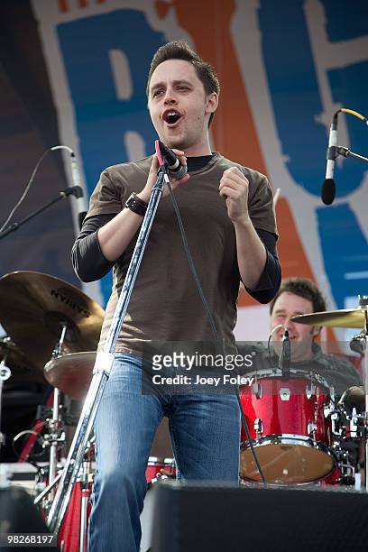 Owen Thomas of the Elms perform during day 3 of the free NCAA 2010 Big Dance Concert Series at White River State Park on April 4, 2010 in...