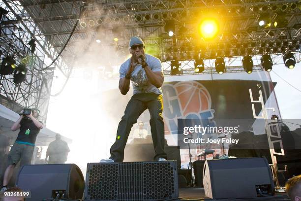 Cool J performs during day 3 of the free NCAA 2010 Big Dance Concert Series at White River State Park on April 4, 2010 in Indianapolis, Indiana.