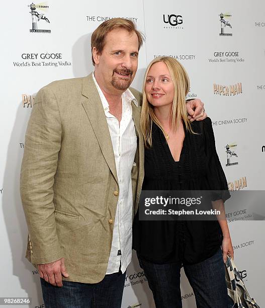 Actor Jeff Daniels and actress Hope Davis attend the Cinema Society with UGG & Suffolk County Film Commission's screening of "Paper Man" at the...