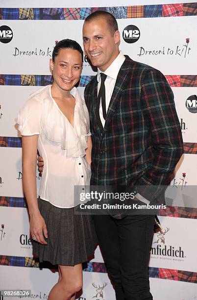 Cristen Chin and photographer Nigel Barker attend the 8th annual "Dressed To Kilt" Charity Fashion Show at M2 Ultra Lounge on April 5, 2010 in New...