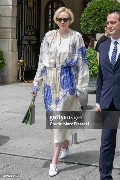 Actress Gwendoline Christie is seen on June 24, 2018 in Paris, France.