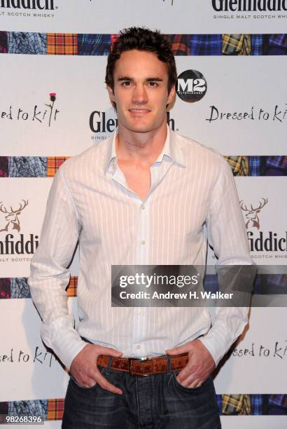 Rugby player Thom Evans attends the 8th annual "Dressed To Kilt" Charity Fashion Show presented by Glenfiddich at M2 Ultra Lounge on April 5, 2010 in...