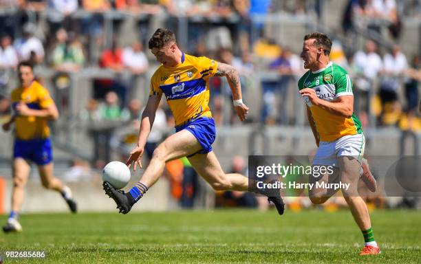 Offaly , Ireland - 24 June 2018; Ciarán Malone of Clare in action against Michael Brazil of Offaly during the GAA Football All-Ireland Senior...