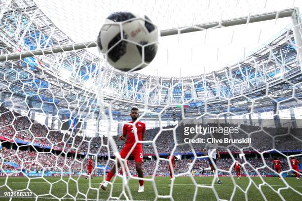 Anibal Godoy of Panama stands dejected after Harry Kane of England scores his team's fifth goal during the 2018 FIFA World Cup Russia group G match...
