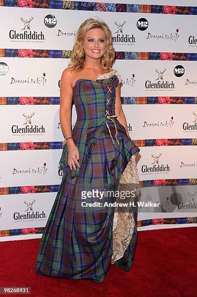 Personality Courtney Friel attends the 8th annual "Dressed To Kilt" Charity Fashion Show presented by Glenfiddich at M2 Ultra Lounge on April 5, 2010...