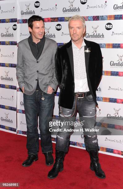 Personalities/designers Colin McAllister and Justin Ryan attends the 8th annual "Dressed To Kilt" Charity Fashion Show presented by Glenfiddich at M2...