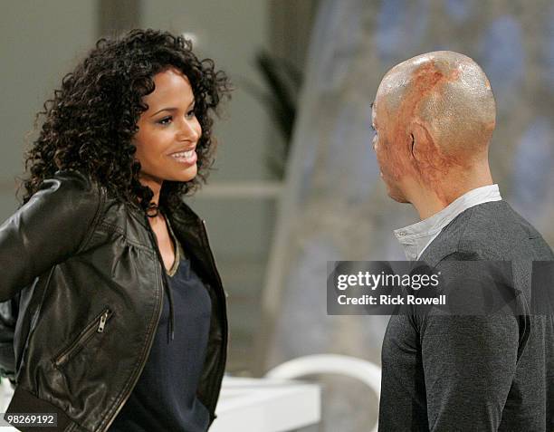 Shannon Kane and J.R. Martinez in a scene that airs the week of April 12, 2010 on Disney General Entertainment Content via Getty Images Daytime's...