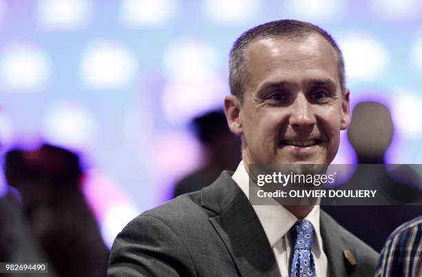 Former Trump campaign manager Corey Lewandowski attends the Nevada Republican Party Convention at the Suncoast Hotel & Casino in Las Vegas, Nevada,...