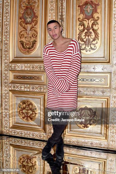 Olivier Rousteing attends the Balmain Menswear Spring/Summer 2019 show as part of Paris Fashion Week on June 24, 2018 in Paris, France.