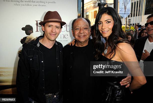 Actors Clifton Collins Jr., Cheech Marin and Patricia Manterola arrive to the Los Angeles premiere of "The Perfect Game" in the Pacific Theaters at...