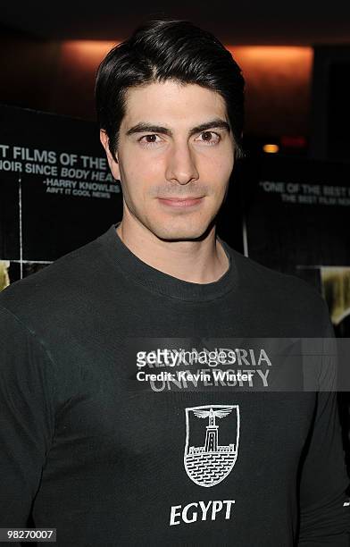 Actor Brandon Routh arrives at the Los Angeles premiere of "The Square" at the Landmark Theater on April 5, 2010 in Los Angeles, California.