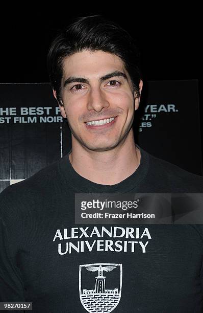 Actor Brandon Routh arrives at the Los Angeles premiere of "The Square" at the Landmark Theater on April 5, 2010 in Los Angeles, California.