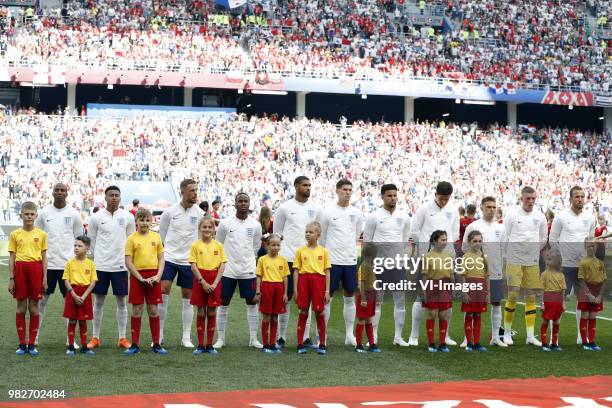 Ashley Young of England, Jesse Lingard of England, Jordan Henderson of England, Raheem Sterling of England, Ruben Loftus-Cheek of England, John...