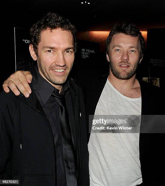 Director Nash Edgerton and actor/writer Joel Edgerton arrive at the Los Angeles premiere of "The Square" at the Landmark Theater on April 5, 2010 in...