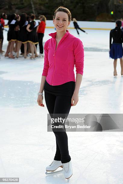Figure skater Sarah Hughes attends the Figure Skating in Harlem's 2010 Skating with the Stars benefit gala in Central Park on April 5, 2010 in New...