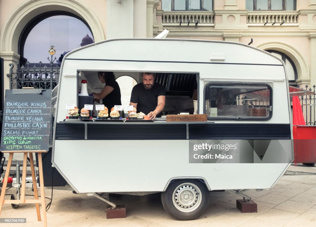 Food truck in the city