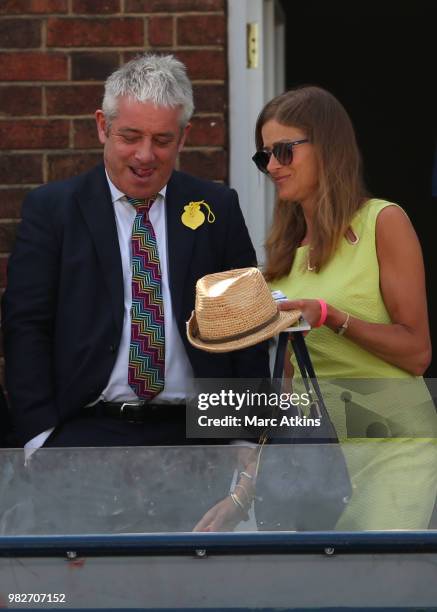 John Bercow Speaker of the House of Commons reacts during Day 7 of the Fever-Tree Championships at Queens Club on June 24, 2018 in London, United...