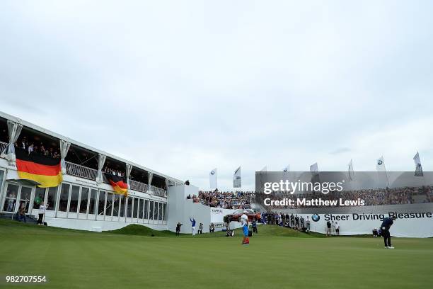 Martin Kaymer of Germany putts on the 18th hole during the fourth round of the BMW International Open at Golf Club Gut Larchenhof on June 24, 2018 in...