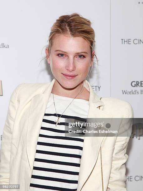 Model Dree Hemingway attends the Cinema Society with UGG & Suffolk County Film Commission host a screening of "Paper Man" at the Crosby Street Hotel...