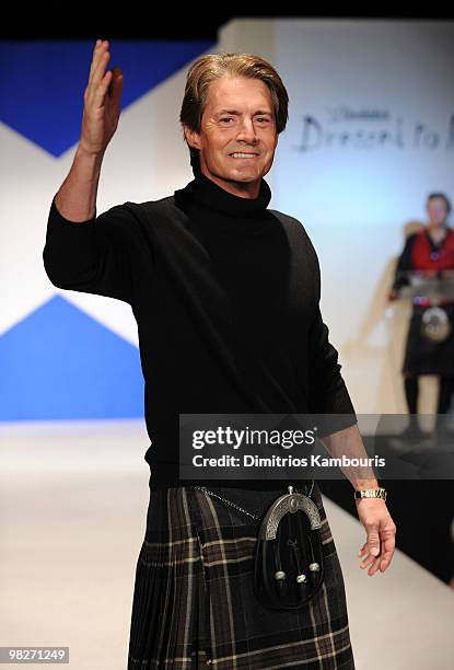 Actor Kyle MacLachlan attends the 8th annual "Dressed To Kilt" Charity Fashion Show at M2 Ultra Lounge on April 5, 2010 in New York City.