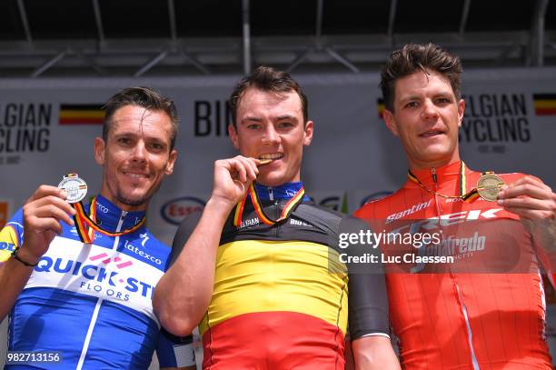 Podium / Philippe Gilbert of Belgium and Team Quick-Step Floors Silver Medal / Yves Lampaert of Belgium and Team Quick-Step Floors Gold Medal /...