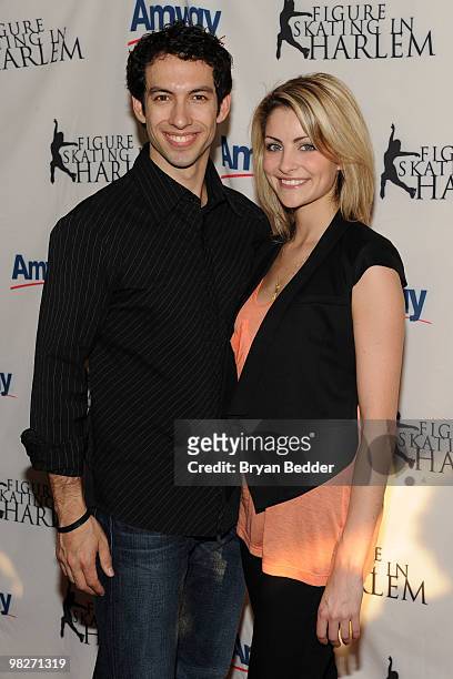 Figure Skaters Ben Agosto and Tanith Belbin attend the Figure Skating in Harlem's 2010 Skating with the Stars benefit gala in Central Park on April...