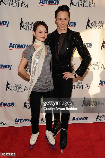 Figure Skaters Sasha Cohen and Johnny Weir attend the Figure Skating in Harlem's 2010 Skating with the Stars benefit gala in Central Park on April 5,...