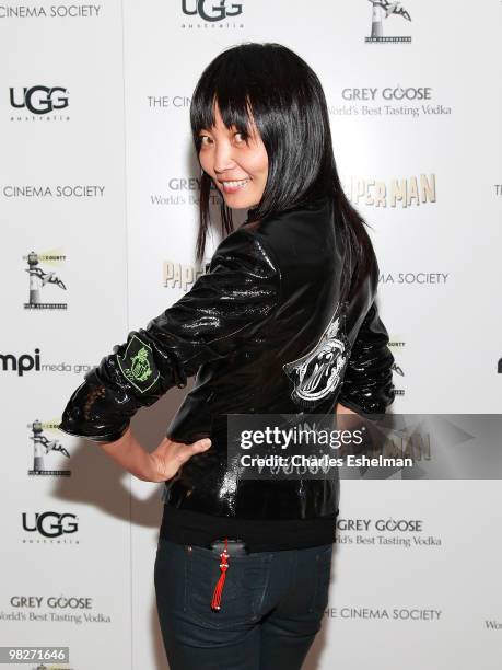 Model Irina Pantaeva attends the Cinema Society with UGG & Suffolk County Film Commission host a screening of "Paper Man" at the Crosby Street Hotel...