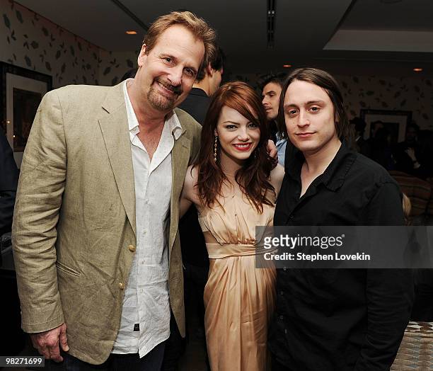 Actors Jeff Daniels, Emma Stone, and Kieran Culkin attend the Cinema Society with UGG & Suffolk County Film Commission's after party for "Paper Man"...