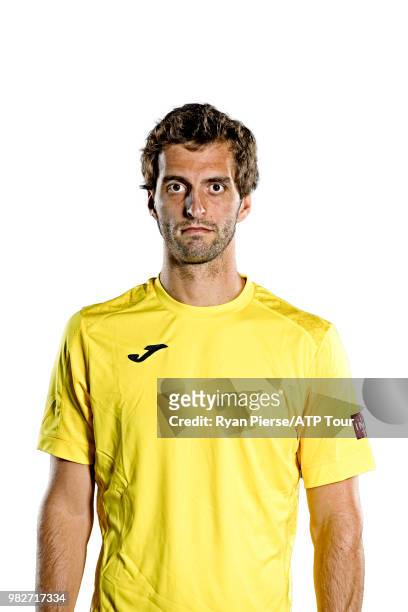 Albert Ramos-Vinolas of Spain poses for portraits during the Australian Open at Melbourne Park on January 14, 2018 in Melbourne, Australia.