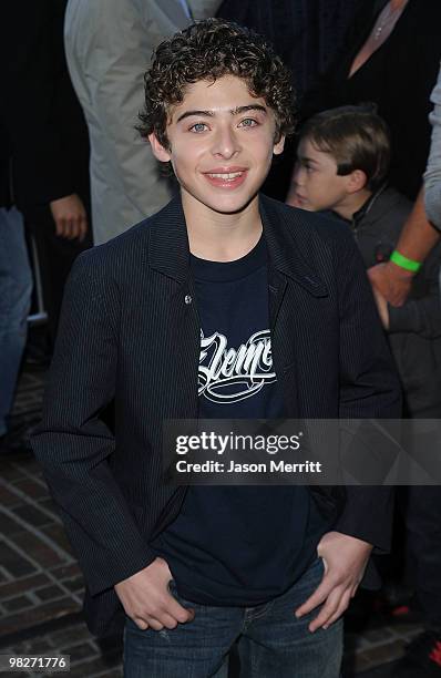 Actor Ryan Ochoa arrives at the Los Angeles premiere of "The Perfect Game" in the Pacific Theaters at the Grove on April 5, 2010 in Los Angeles,...