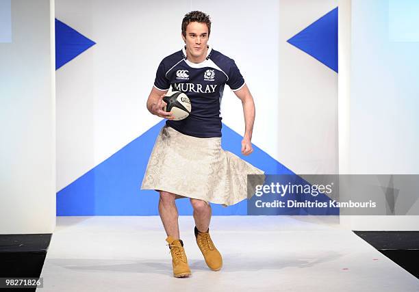 Rugby Player Thom Evans attends the 8th annual "Dressed To Kilt" Charity Fashion Show at M2 Ultra Lounge on April 5, 2010 in New York City.