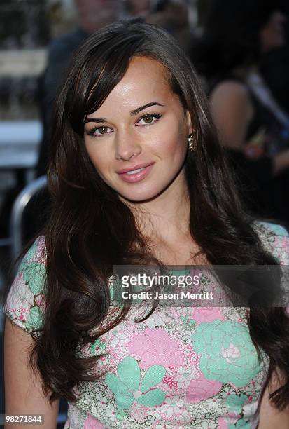 Ashley Rickards arrives at the Los Angeles premiere of "The Perfect Game" in the Pacific Theaters at the Grove on April 5, 2010 in Los Angeles,...