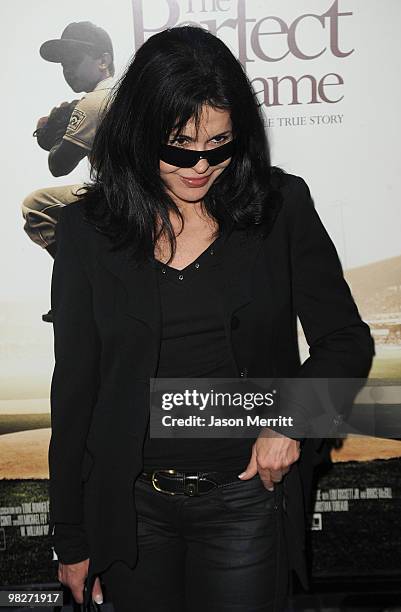 Maria Conchita Alonso arrives at the Los Angeles premiere of "The Perfect Game" in the Pacific Theaters at the Grove on April 5, 2010 in Los Angeles,...