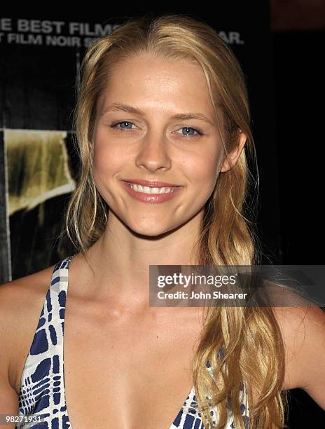 Actress Teresa Palmer arrives at the Los Angeles premiere of 'The Square' at the Landmark Theater on April 5, 2010 in Los Angeles, California.