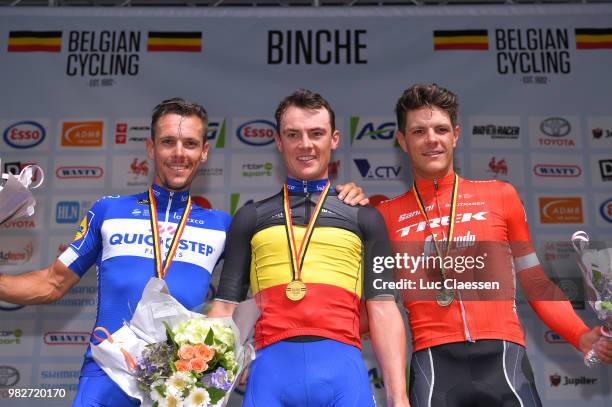 Podium / Philippe Gilbert of Belgium and Team Quick-Step Floors Silver Medal / Yves Lampaert of Belgium and Team Quick-Step Floors Gold Medal /...