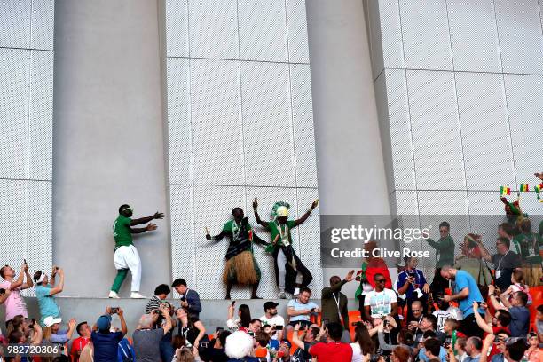 Senegal fans enjoy the pre match atmosphere prior to the 2018 FIFA World Cup Russia group H match between Japan and Senegal at Ekaterinburg Arena on...