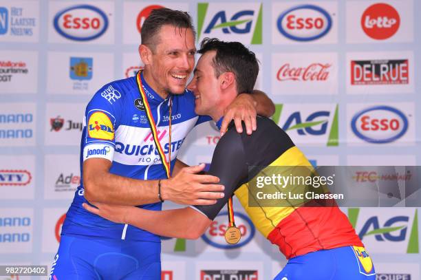 Podium / Philippe Gilbert of Belgium and Team Quick-Step Floors Silver Medal / Yves Lampaert of Belgium and Team Quick-Step Floors Gold Medal /...