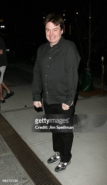 Actor Mike Myers attends the Cinema Society with UGG & Suffolk County Film Commission's screening of "Paper Man" at the Crosby Street Hotel on April...