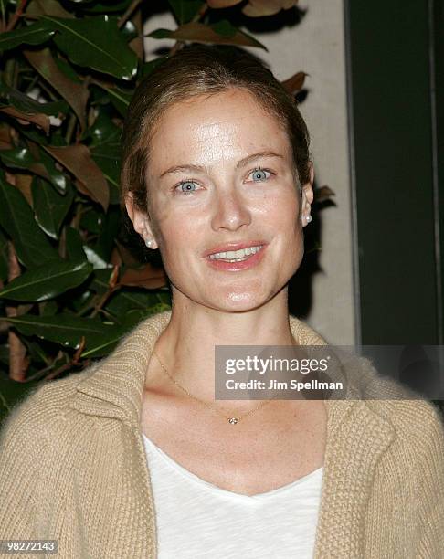 Model Carolyn Murphy attends the Cinema Society with UGG & Suffolk County Film Commission's screening of "Paper Man" at the Crosby Street Hotel on...