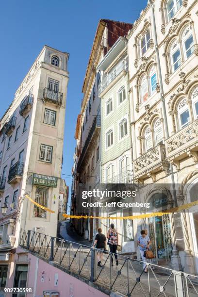 Portugal, Coimbra, historic district, Rua Viscount da Luz, looking up street.