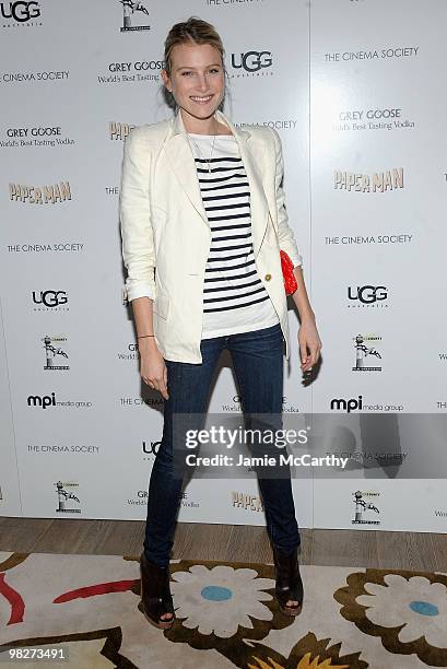 Dree Hemingway attends the Cinema Society with UGG & Suffolk County Film Commission's screening of "Paper Man" at the Crosby Street Hotel on April 5,...