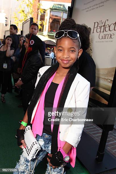 Willow Smith at IndustryWorks' Premiere of 'The Perfect Game' at the Grove on April 04, 2010 in Los Angeles, California.