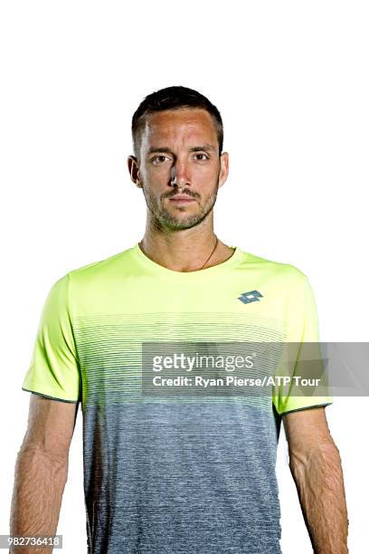 Viktor Troicki of Serbia poses for portraits during the Australian Open at Melbourne Park on January 13, 2018 in Melbourne, Australia.
