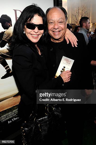 Actress Maria Conchita Alonso and actor Cheech Marin arrives at the premiere of IndustryWorks' "The Perfect Game" on April 5, 2010 in Los Angeles,...